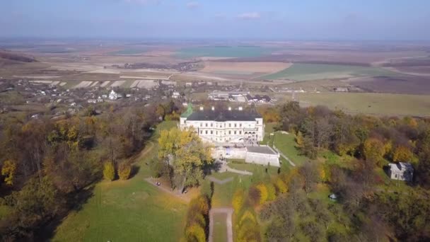 Vista Aérea Del Castillo Pidhirtsi Situado Pueblo Pidhirtsi Óblast Lviv — Vídeo de stock