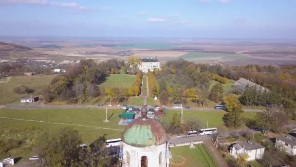 Flygfoto Över Pidhirtsi Slottet Ligger Byn Pidhirtsi Lviv Oblast Ukraina — Stockvideo