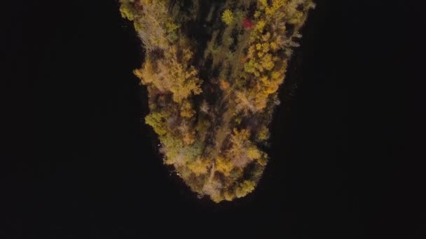 Anténa Ostrov Řece Dněpr Obolon Okres Kiyv Podzimní Čas — Stock video
