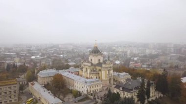 Lviv, Ukrayna Saint George's Katedrali'nin havadan görünümü