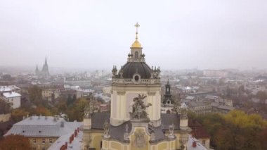Lviv, Ukrayna Saint George's Katedrali'nin havadan görünümü