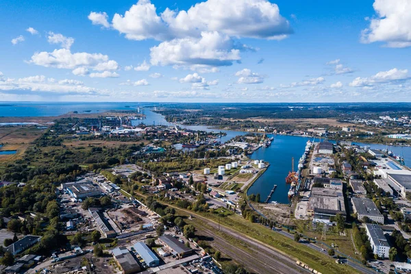 stock image Aerial: Port of kaliningrad, Russia