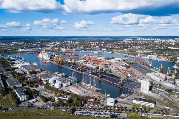 Antenne Hafen Von Kaliningrad Russland Stockbild