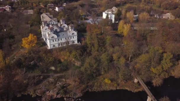 Antenne Indeez Shevchenkivsky Staat Historische Culturele Reserve Oekraïne Herfst — Stockvideo