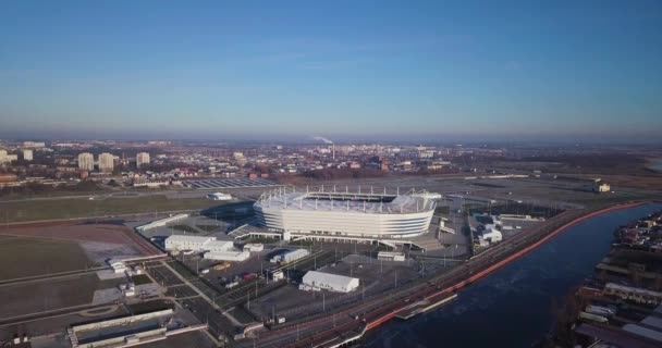 Letecký Pohled Stadionu Kaliningrad Rusko — Stock video