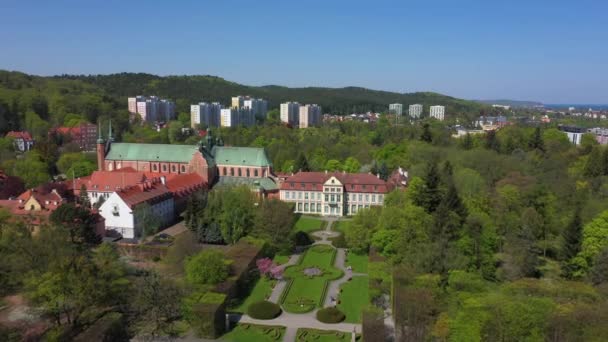 Aéreo Parque Oliwa Sopot Polônia — Vídeo de Stock