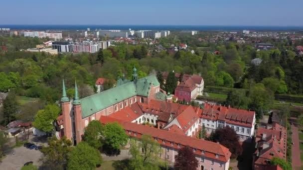 Aerial Oliwa Park Sopot Polonia — Video Stock