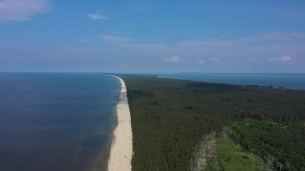 Aerial View Vistula Spit Summer — Stock Video