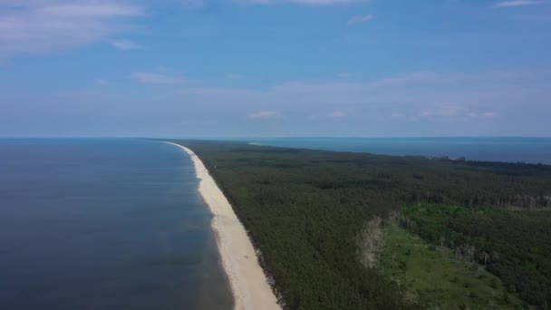 Aerial View Vistula Spit Summer — Stock Video