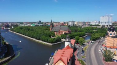 Kaliningrad, Rusya Federasyonu, görünümünde yukarıdan balıkçı köyü