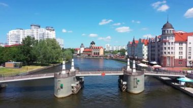 Kaliningrad, Rusya Federasyonu, görünümünde yukarıdan balıkçı köyü