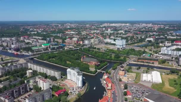 Aerial Cathedral Kaliningrad Russia — Stock Video