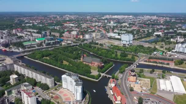 Hava Kaliningrad Rusya Federasyonu Katedralde — Stok video