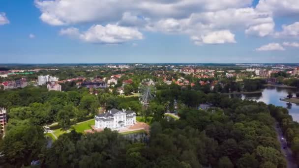 Vista Aérea Del Parque Unost Kaliningrado Hiperlapso — Vídeo de stock