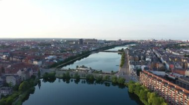 Kopenhag, Danimarka'daki Sankt Jorgens So gölünün havadan görünümü