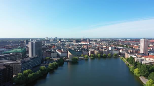 Légifotók Sankt Jorgens Tóhoz Koppenhágában Dániában — Stock videók