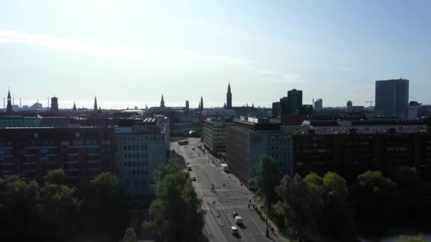 Kopenhag Danimarka Binalarının Havadan Görünümü — Stok video