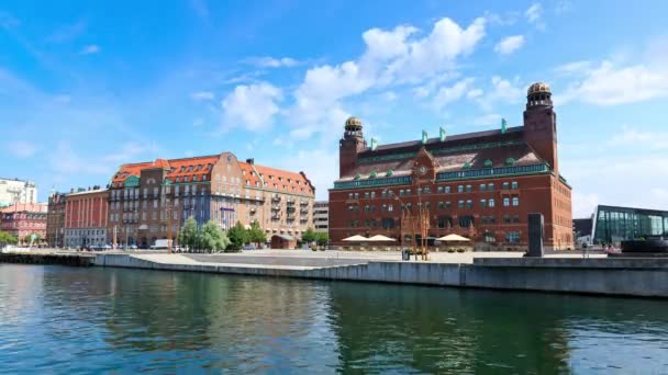 Główny Urząd Pocztowy Malmo Szwecja Upływ Czasu — Wideo stockowe