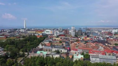 Malmö şehir manzarasının havadan görünümü, İsveç