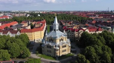Malmö'deki Saint Paul Kilisesi'nin havadan görünümü, İsveç