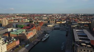 Malmö limanının havadan görünümü, İsveç