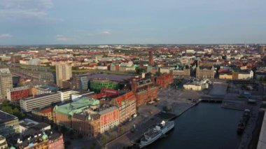 Malmö limanının havadan görünümü, İsveç