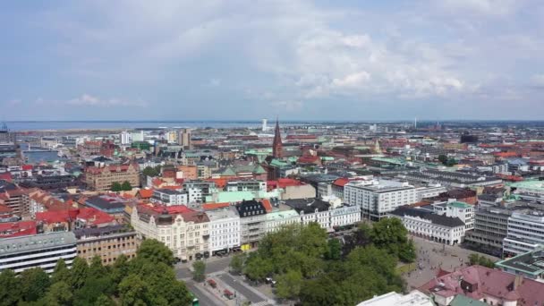 Hava Malmö Şehir Manzarası Sveç — Stok video