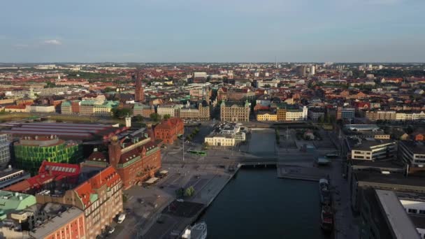 Вид Воздуха Гавань Мальмо Швеция — стоковое видео