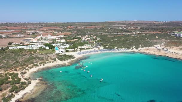 Luchtfoto Het Strand Van Landa Cyprus — Stockvideo