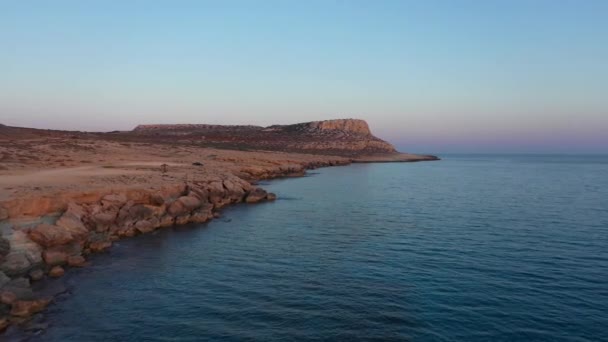 Cavernas Mar Chipre Vista Drone — Vídeo de Stock
