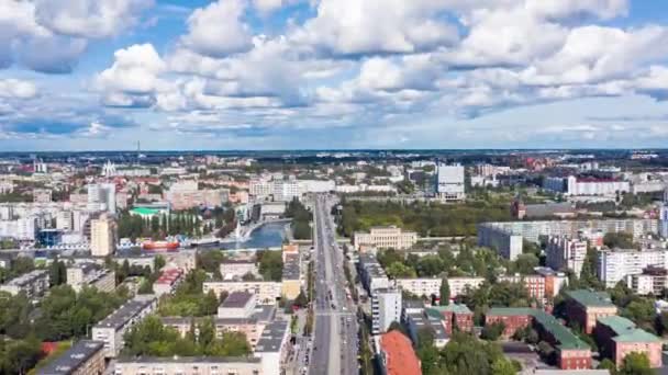 Hiper Lapso Aéreo Paisaje Urbano Kaliningrado Rusia — Vídeo de stock