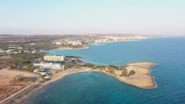 Aérea Playa Makronissos Chipre — Vídeo de stock