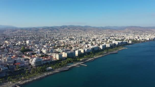 Luchtfoto Het Stadsgezicht Van Limassol Cyprus — Stockvideo