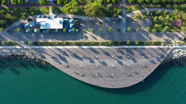 Vista Aérea Passeio Marítimo Limassol Chipre — Vídeo de Stock