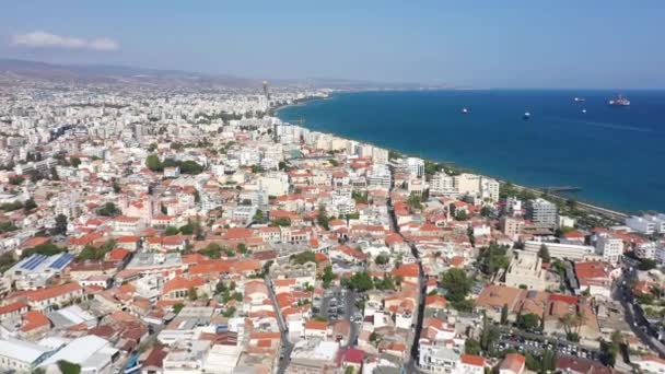 Aerial Paesaggio Urbano Limassol Cipro — Video Stock