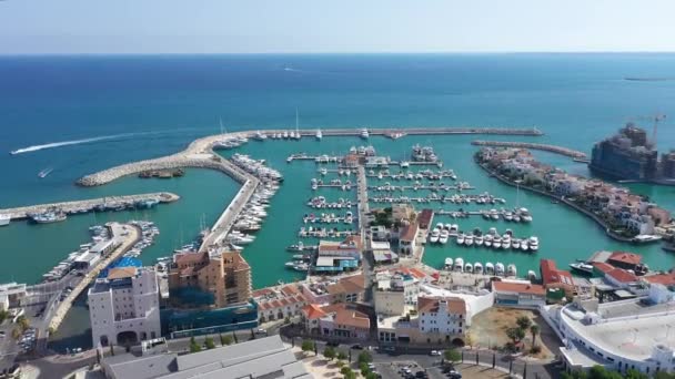 Vista Aérea Del Nuevo Puerto Deportivo Limassol Chipre — Vídeo de stock
