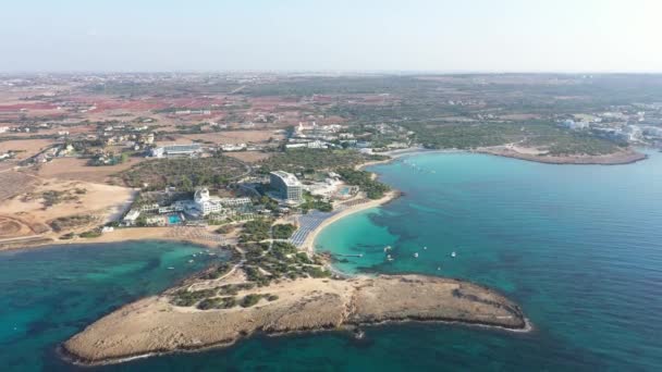 Antenne Der Makronissos Strand Auf Zypern — Stockvideo