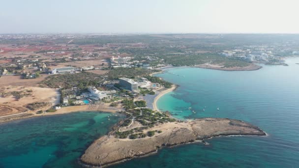 Aéreo Praia Makronissos Chipre — Vídeo de Stock