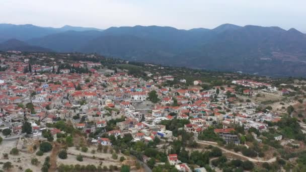 Letecký Pohled Město Pano Lefkara Horách Kypru — Stock video