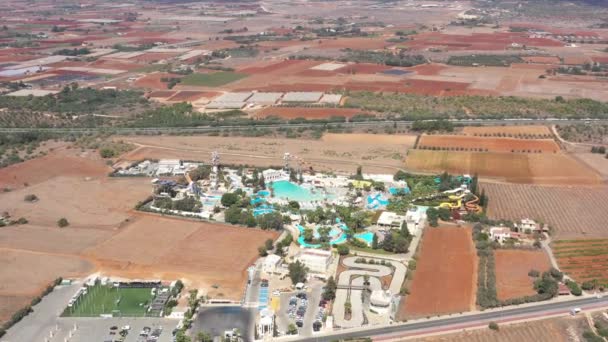 Aérea Parque Acuático Ayia Napa Ciudad Turística Chipre — Vídeos de Stock