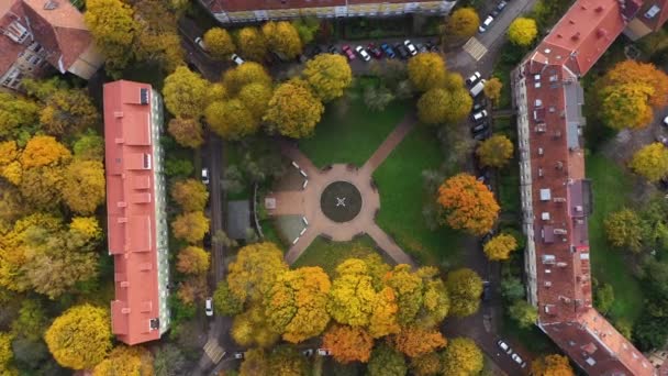 Luchtfoto Het Plein Van Chopin Kaliningrad Herfst — Stockvideo