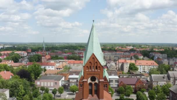 Aerial View Church Arangel Michael Chernyahovsk Oroszország — Stock videók