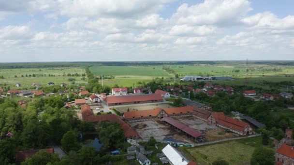 Luchtfoto Van Georgenburg Stud Farm Chernyahovsk Rusland — Stockvideo