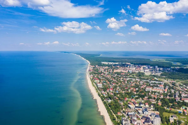 Aerial Beach Zelenogradsk Summertime — Stock Photo, Image