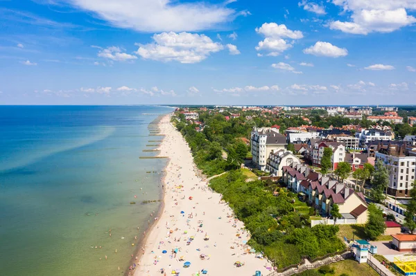 Lotnictwo Plaża Zelenogradsk Okresie Letnim Obraz Stockowy