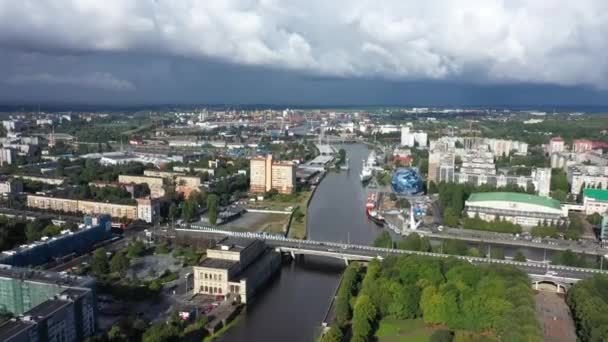 Aerial Flight District Museum World Ocean Kaliningrad Russia Hyper Lapse — Stock Video