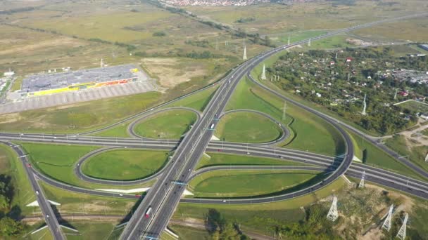 Vue Aérienne Carrefour Routier Kaliningrad Russie — Video