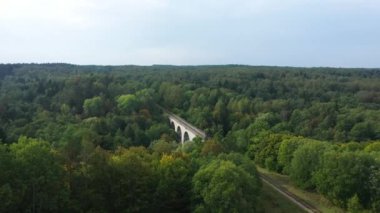 Rusya 'nın Rominta ormanındaki eski Prusya viyadük manzarası.
