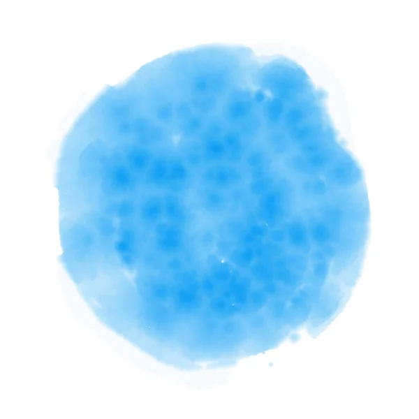 Acuarela dibujada a mano elemento redondo azul. Dibujo agua — Vector de stock