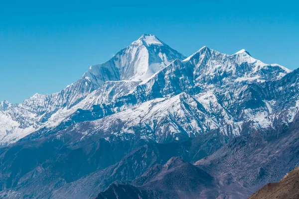 Manhã Nas Montanhas Himalaia Nepal Área Conservação Annapurna Fundo Montanha — Fotografia de Stock